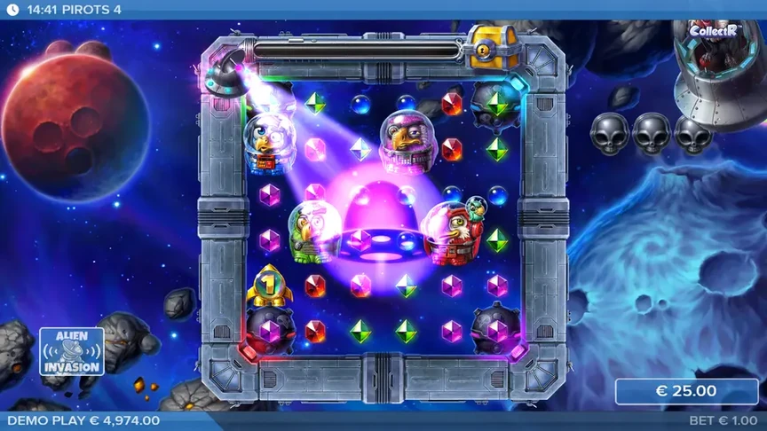 Drei Bonus-Symbole lösen die Free Drops in Pirots 4 aus