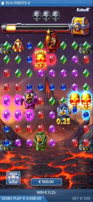 Inferno-Runde in Pirots 4 auf 9×9 mit Fire Minions
