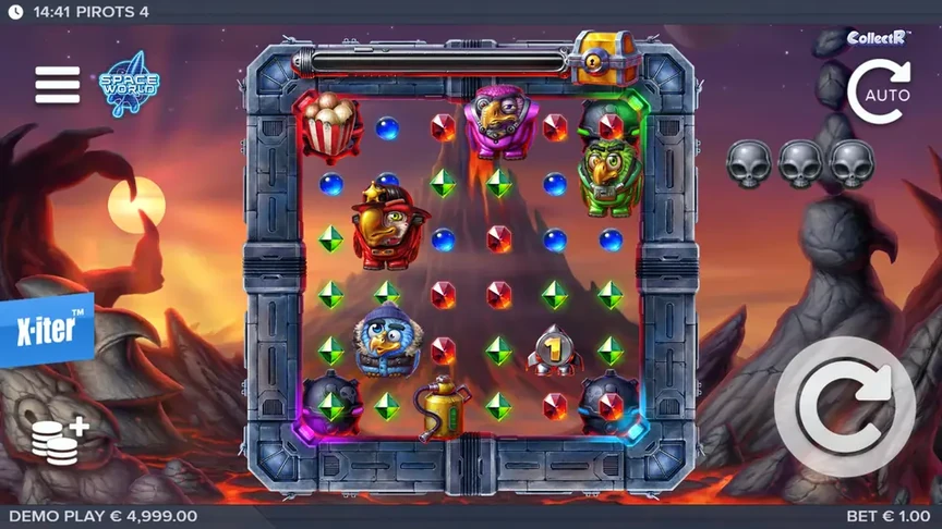 Super Bonus in Pirots 4 startet auf dem 8×8-Raster mit Upgrade-Symbolen